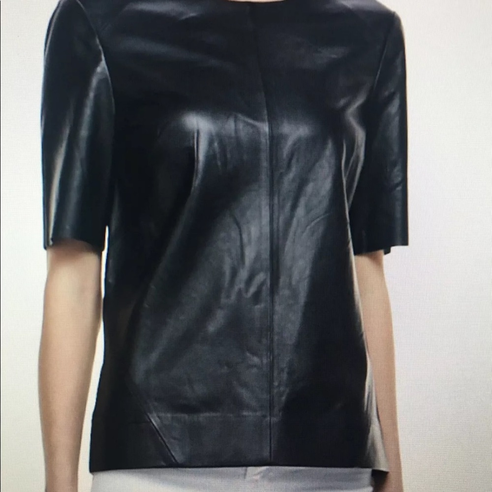 J Brand Leather Top NWOT X-small Zippered Back